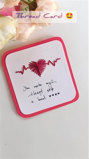 HEART Thread Card For Valentine's Day!! #diy #valentinesday #cardcreations #valentine #valentineday