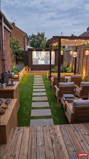 DIY Outdoor Cinema Garden Retreat ✨ #GardenDesign #Shorts