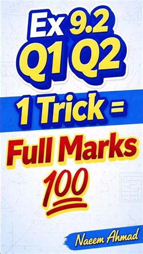 9th Math Ex 9.2 Q1 & Q2 Solved | PTB Punjab Board | Easy Method 🔥