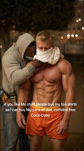 A bodybuilder wearing an orange Speedo being chloroformed in the park #A Caucasian bodybuilder wearing just an orange Speedo walking in the Park is attacked from behind by a homeless person who chloroforms the bodybuilder holding a white cloth over the bodybuilder's mouth | Drew Lamar