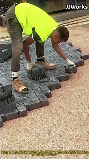 쉴 새 없는 손놀림! 인터로킹 보도블럭 초고속 정밀 패턴 시공 방법 #paving #construction #bricklaying