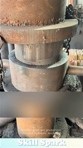 Gasifier inner pot production: efficient hydraulic machines! #machine