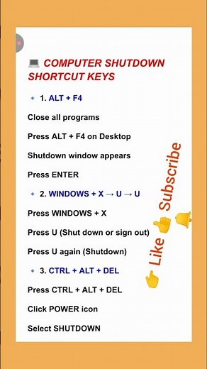Computer Shutdown Shortcut Keys You Should Know 💻