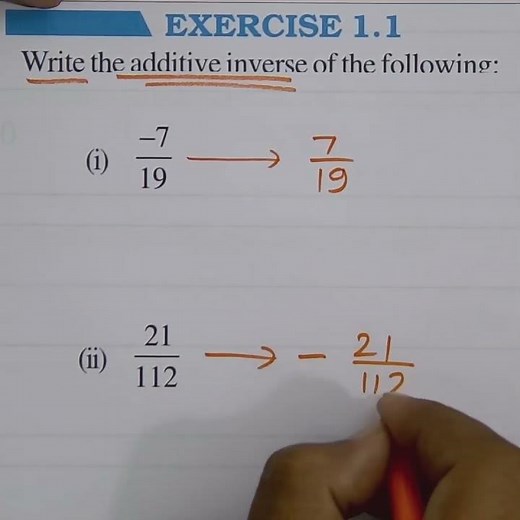 Class 8 Maths Additive Inverse Chapter 1 Rational Numbers New Syllabus #shorts #trick #maths #short