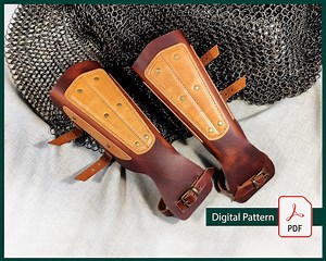 Leather Bracers Pattern: Medieval Armor, LARP Cosplay (PDF Pattern) - Etsy