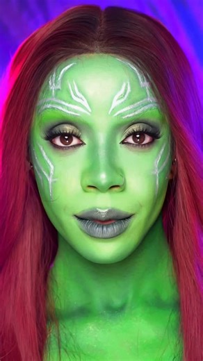 Atarah Mayhew on Instagram: "GAMORA Makeup Transformation 💚 Gaurdians of the Galaxy 🪐"
