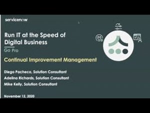 ITSM Pro Series: Continual Improvement Management 20201112 1802 1