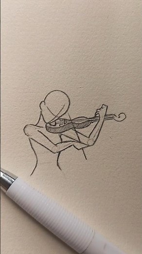 How to draw a simple violin pose for everyone 🎻#art #drawing