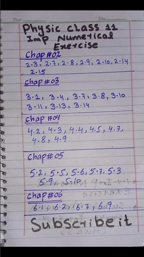Class 11 Physics Most Important Numericals | Full Book Exercises | Shorts for Quick Revision