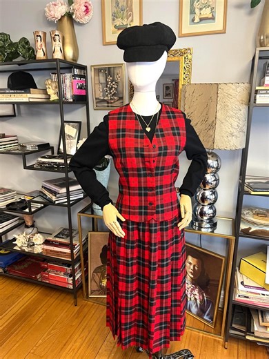 Vintage Pendleton Tartan Suit: Vest and Pleated Skirt Set - Etsy