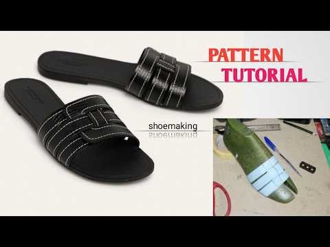 How to make pattern for this ladies unique slide slippers #shoemaking #beginners