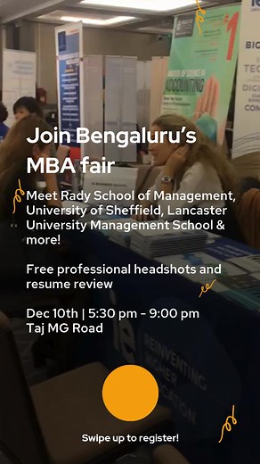 40K views | An MBA will enhance your interpersonal, leadership, strategic and communication skills. Attend Bengaluru's premium MBA event and get study meetings with top global business schools: Schulich, Sheffield, Lancaster and many more. QS MBA event in Bangalore on 10 December. Sign-up for free! | QS Top MBA | Facebook