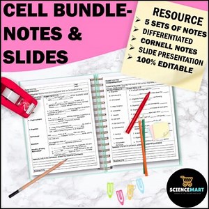 Cell Unit Editable Notes and Slides | Middle School Biology Life Science