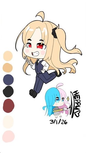 My attempt at drawing a chibi Cleveland (3/1/26) #procreate #digitalart #art #azurlane #fanart