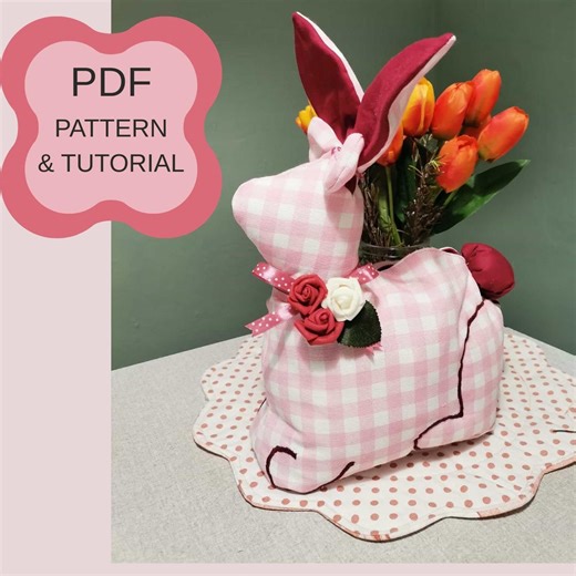 Bunny Basket Sewing Pattern PDF, Easter Fabric Basket Tutorial, DIY Spring Decoration, Handmade Gift