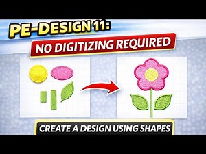 Make an Embroidery Design with Shapes in PE-Design 11 / Babylock Pallette 11| Beginner Lesson 1