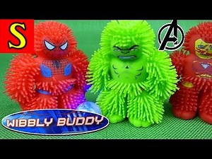 Marvel Avengers Stretchy Light Up Wibbly Buddy Toys Ultimate Spider Man Hulk Iron Man Toys