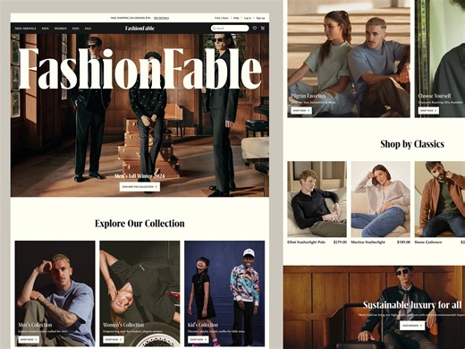 Fashion eCommerce Website UI – Clothing Store Landing Page