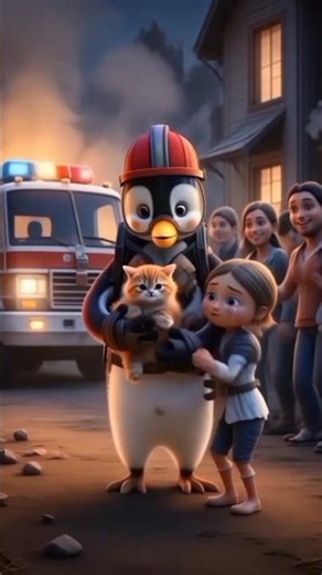 Penguin Saves a Cat #catrescue #viral