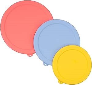 Silicone Replacement Lids Only Fit for Pyrex 322 1 Quart | 323 1.5 Quart | 325 2.5 Quart Prepware Glass Mixing Bowls, Food Grade Silicone Cover, Dishwasher & Microwave Safe (Bowl not included)- 3 Pack