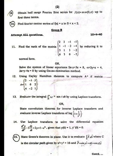 BE-CIVIL, Third Semester Mathematics III Question Paper, Purbanchal University 2026
