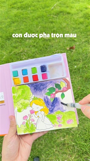 Y-Plus portable watercolor coloring book. Thuy Ai - May's mom. #sponsoredcontent