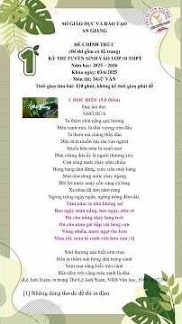 An Giang Province 2025-2026 Grade 10 Literature Entrance Exam Questions and Answers | Detailed An...