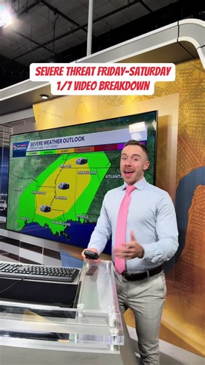SEVERE RISK FRIDAY-SATURDAY⛈️⚠️ Heads up! The Storm Prediction Center has expanded the Slight Risk(Level 2 out of 5) for severe thunderstorms a bit further south into parts of the Northshore/Baton Rouge Metro Friday-early Saturday. This setup is a bit “messy” meaning there could be multiple clusters & rounds of thunderstorms late Friday. That typically favors some severe weather, but not a widespread threat. Damaging winds look to be the primary hazard along with a limited large hail & tornado t