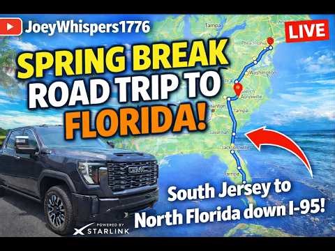 4/4 LIVE POV SPRING BREAK Road Trip with Joey Whispers! NJ to FL #driving #Live #traffic #starlink