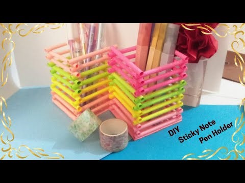 DIY Sticky Note Pen Holder | Easy Origami Pen Stand