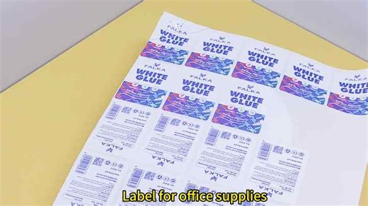 Colorful Office Supplies Labels Creative Adhesive Coated Paper Glossy Lamination Label Sticker for Stationery
