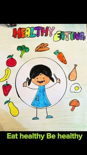 Healthy Lifestyle Poster Drawing Ideas and Tutorial