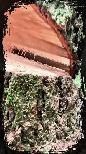 professional lumberjack fells trees with a hammer and tools