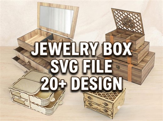 Laser Cut Wooden Jewelry Box SVG File Glowforge Gift Template - Etsy