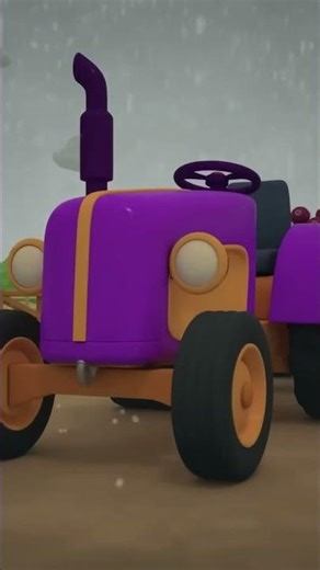 It starts raining on the farm, and tractors with vegetables head to the barn. #cartoons #tractor