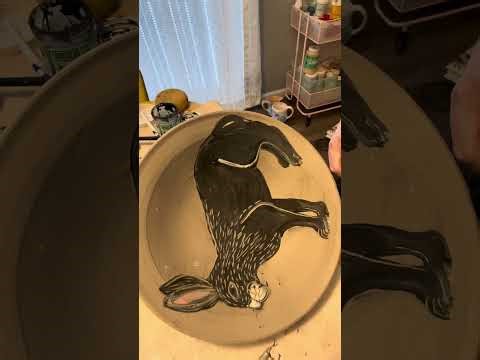 Hare with sgraffito technique