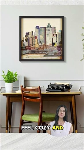 Alex Zeng's New York Skyline 3D Collage on a Black Shadowbox Frame