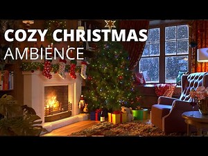Cozy Christmas Ambience with Crackling Fireplace Sounds 8 HOURS