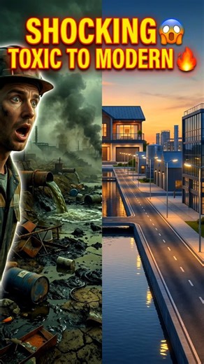 “Industrial Field Transformation | From Toxic Waste to Modern Development 🔥”#industrialTransformat