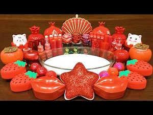 RED Slime ! Mixing Random into GLOSSY Slime ! Satisfying Slime Video #273