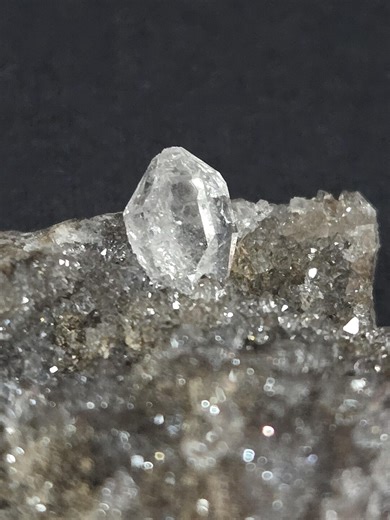 A Subtle Flash in Stone | Clear Herkimer Diamond on Dark Drusy Matrix - Etsy