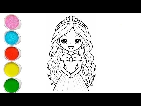 How to Draw and Color a Cute Princess | Drawing for Kids