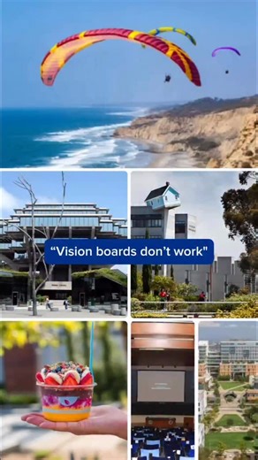 This is what dreams are made of. 🫶 ID: Photos from a vision board of UC San Diego with video clips of the photos coming to life. #UCSD #UCSanDiego | UC San Diego