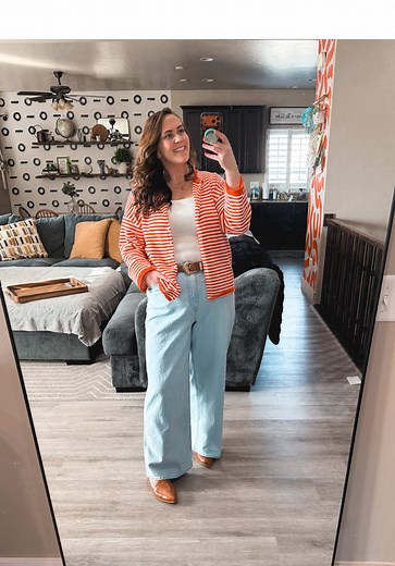 These are the jeans you'll keep reaching for. Stretchy, comfy, and they come in other colors! Love that! Again, I’m wearing the size 14 in the wide leg, and a size 16 in the straight leg! I have a 28 inseam 🥰 Use LOVE10SGIVL for 10% off on Amazon! @Sgivl.Official #MidsizeJeans #StraightLegDenim #WorkingMomStyle #AmazonFashionFinds #ComfyAndCute