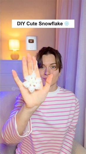 DIY Cute Snowflake Keychain ❄️ Easy Yarn Craft #diy #craft #aesthetic #winter #cute