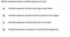 Which statement about variable expenses is true?A Variable ex... | Filo