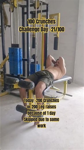 100 Crunches Challenge Day 21/100 #youtubeshorts #fitneess #crunches #motivation