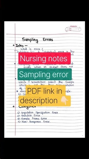 ✨ sampling error || nursing research || nursing notes