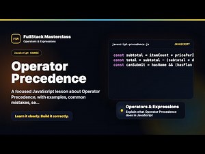 Operator Precedence Explained | FullStack Masterclass JavaScript Course