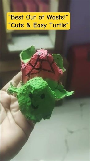“Egg crate se banaya cute turtle 🐢✨”
